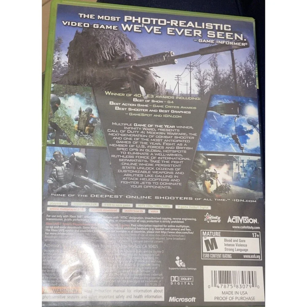 Xbox 360 Call of Duty 4 Modern Warfare with Manual FAST SHIPPING